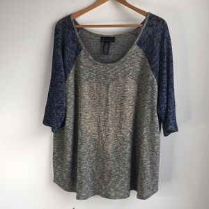 Lane Bryant raglan heart sweater